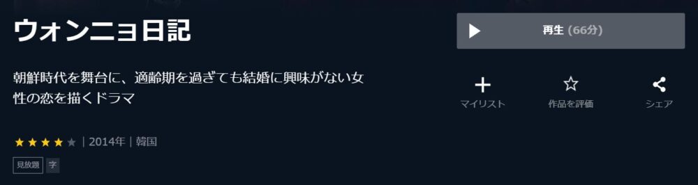 ウォンニョ日記　韓国ドラマ